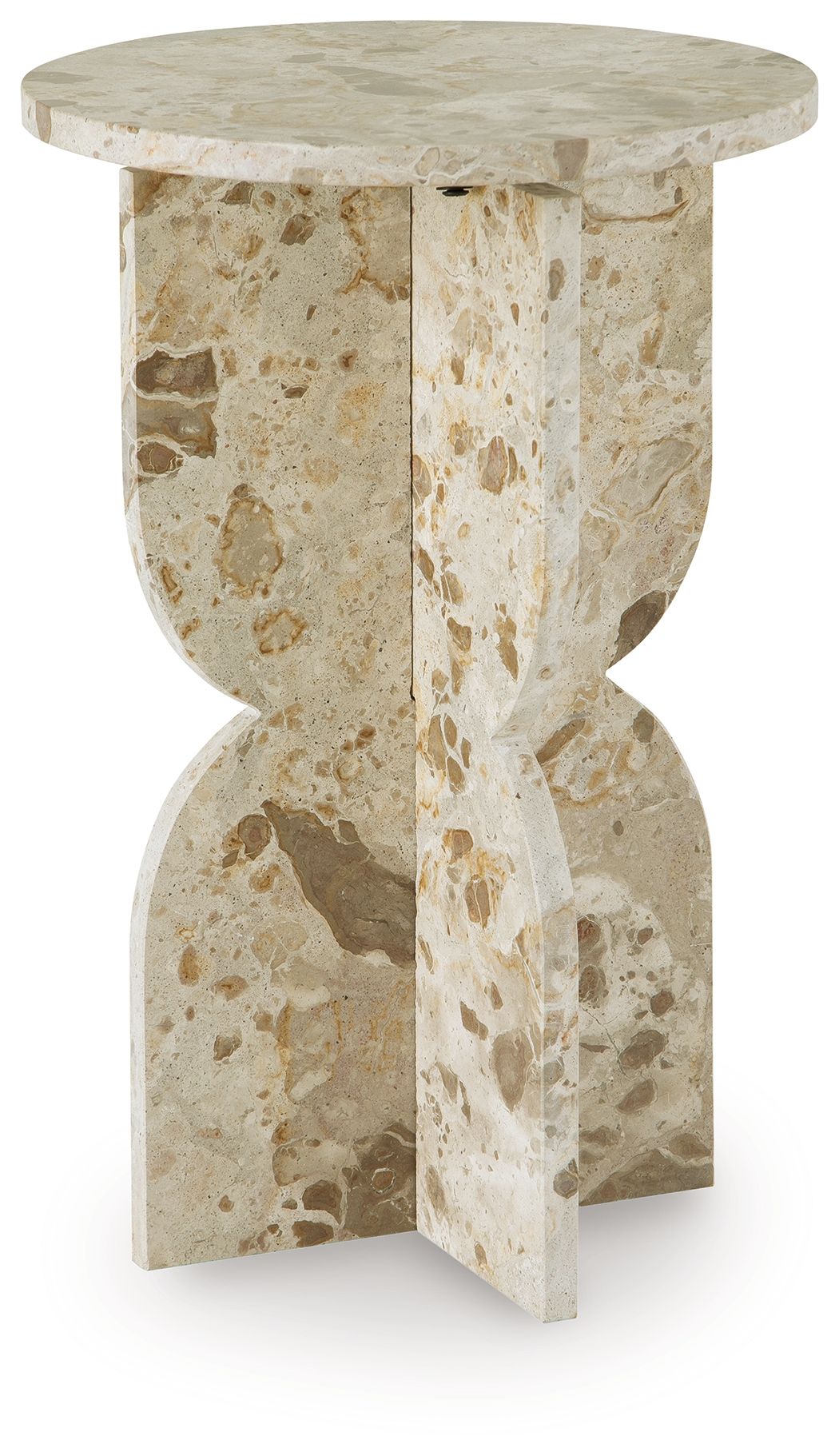 Treygan - Accent Table - Beige, product view with marble