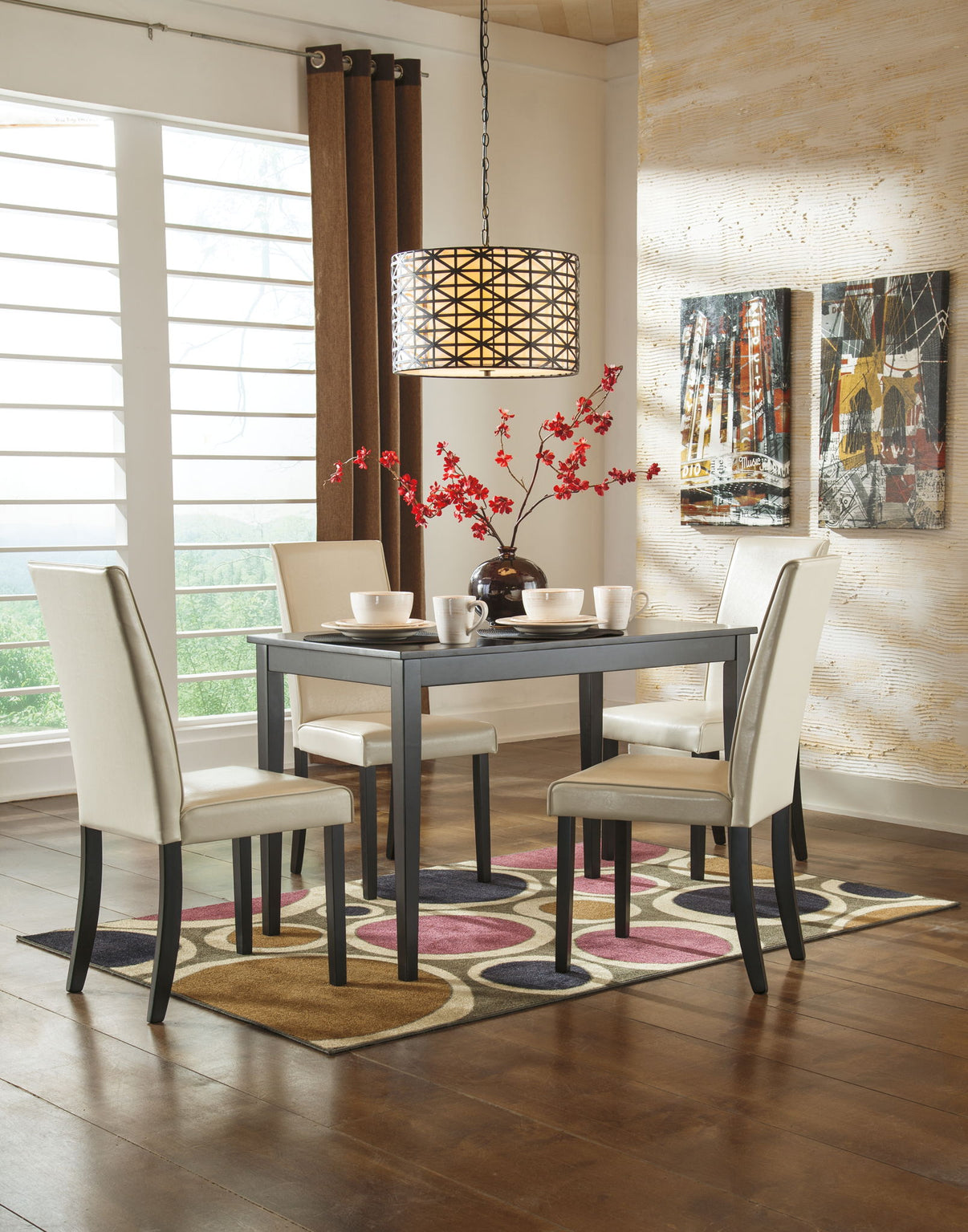 Kimonte - Rectangular Dining Room Table - Dark Brown, alternate view 9 with engineered wood