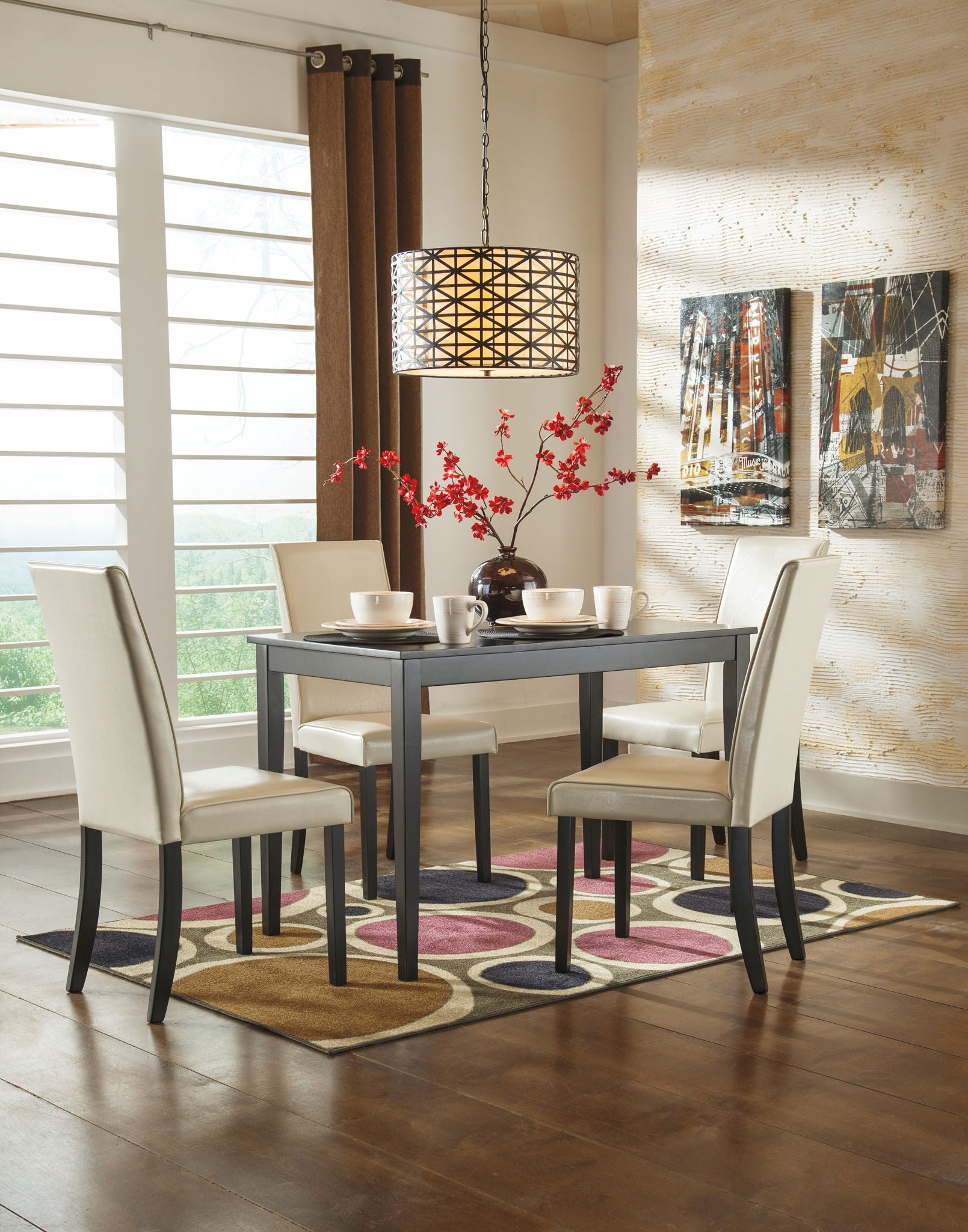 Kimonte - Rectangular Dining Room Table - Dark Brown, alternate view 9 with engineered wood