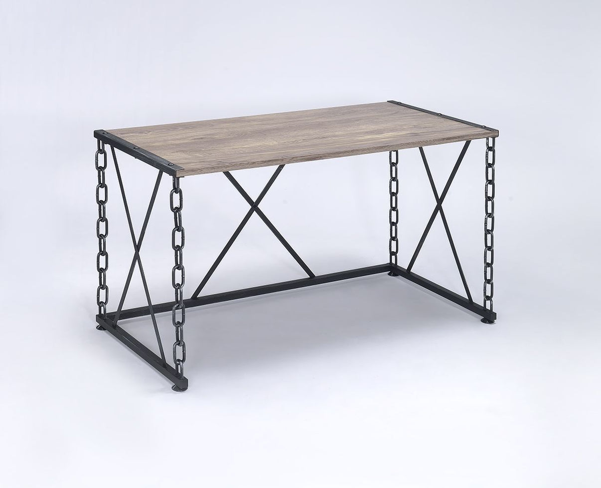 Jodie - Console Table (Same 92248) - Rustic Oak & Antique Black, alternate view 8 with wood construction