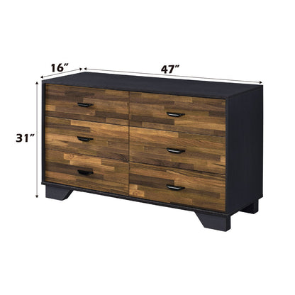 Eos - Dresser - Walnut & Black, alternate view 7 with velvet upholstery