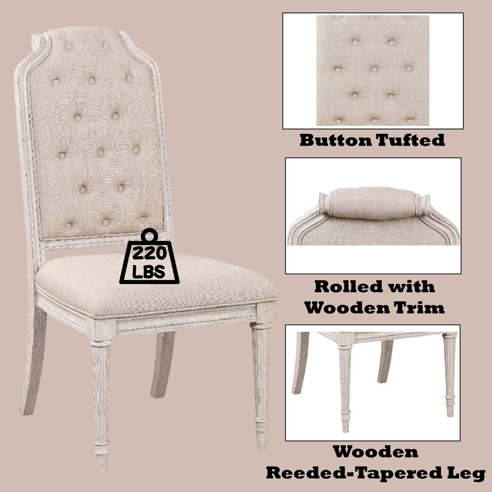 Wynsor - Side Chair (Set of 2) - Antique White, alternate view 6 with wood construction