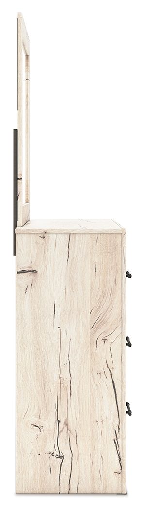 Lawroy - Dresser And Mirror - Light Natural, alternate view 6 with linen fabric