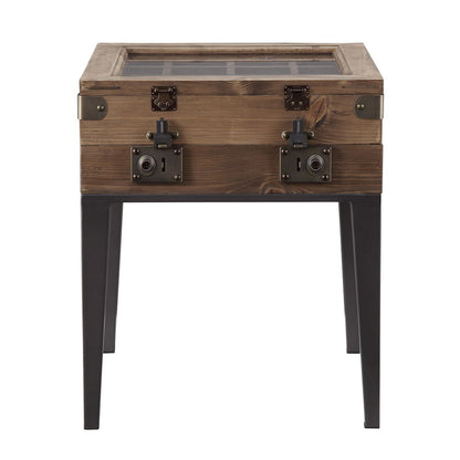 Kolin - Accent Table - Rustic Oak & Matte Gray, alternate view 7 with wood construction