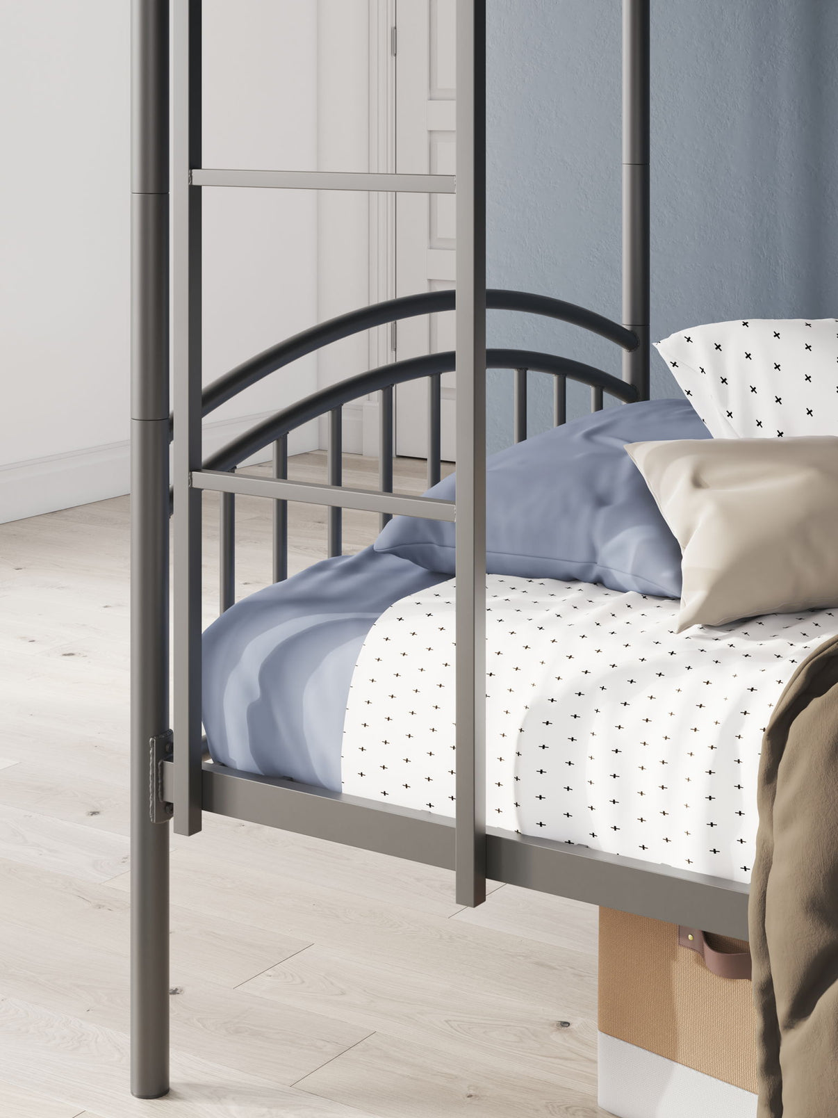 Lanceburg - Twin/Twin Bunk Bed With Ladder - Gray, alternate view 7