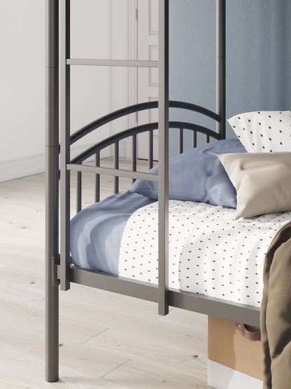 Lanceburg - Twin/Twin Bunk Bed With Ladder - Gray, alternate view 7