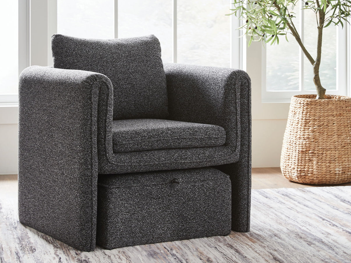 Vreni - Accent Chair - Charcoal / Black, alternate view 7 with polyester fabric