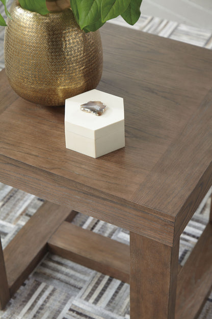 Cariton - Square End Table - Gray, alternate view 7 with engineered wood