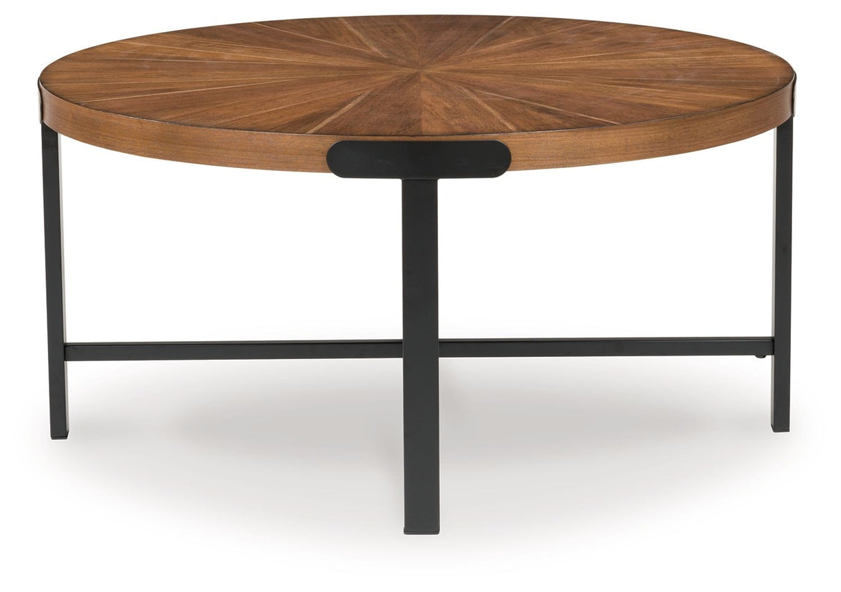 Crosstrail - Occasional Table Set (Set of 3) - Brown, alternate view 9 with wood construction
