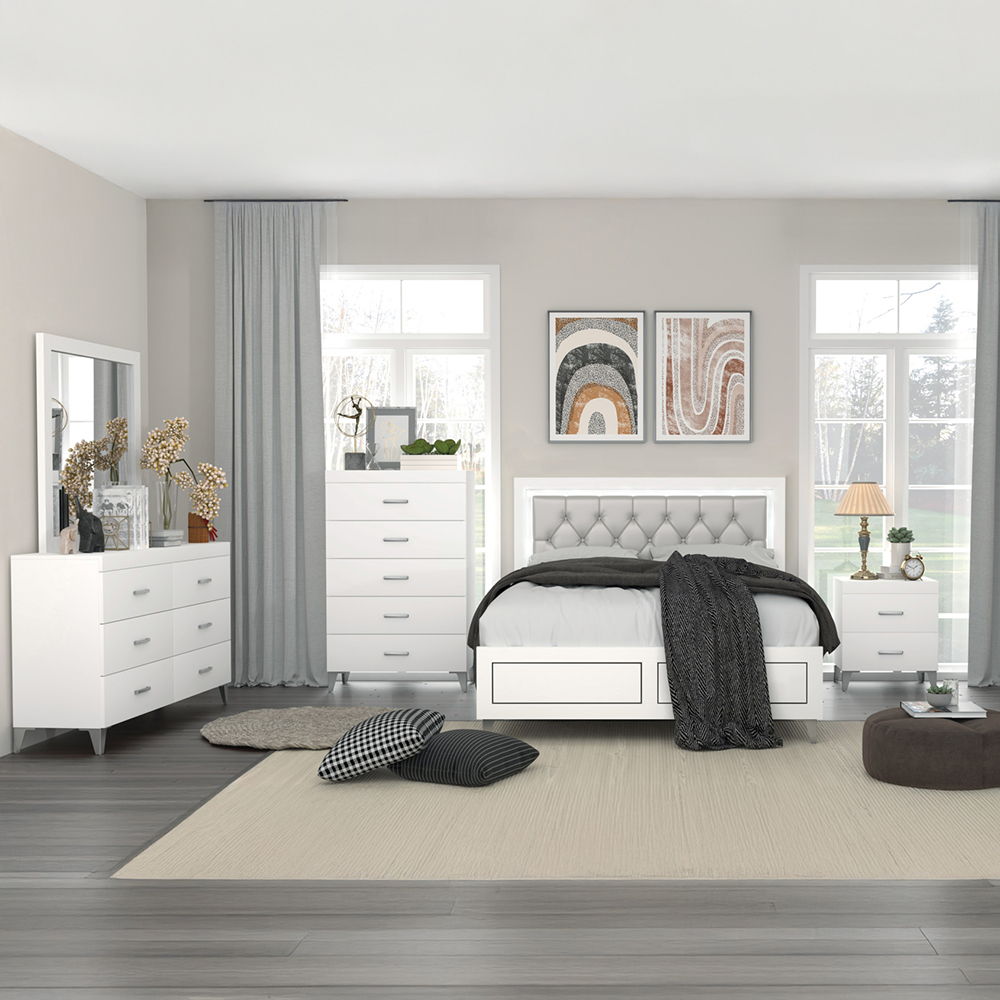 Casilda - Dresser - White, alternate view 8 with metal