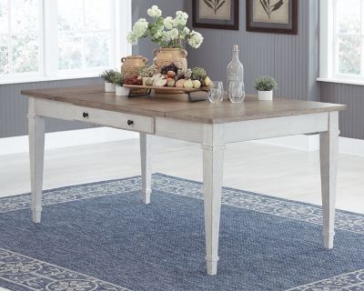 Skempton - RECT DRM Table w/Storage - White, product view with engineered wood