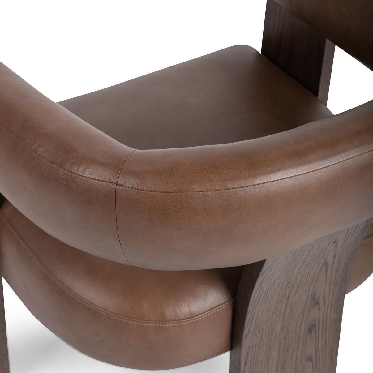 Julina - Accent Chair - Rich Cocoa, alternate view 8 with top-grain leather