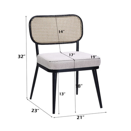 Colson - 3 Pieces Table & Chairs Set - Black, alternate view 7 with linen fabric
