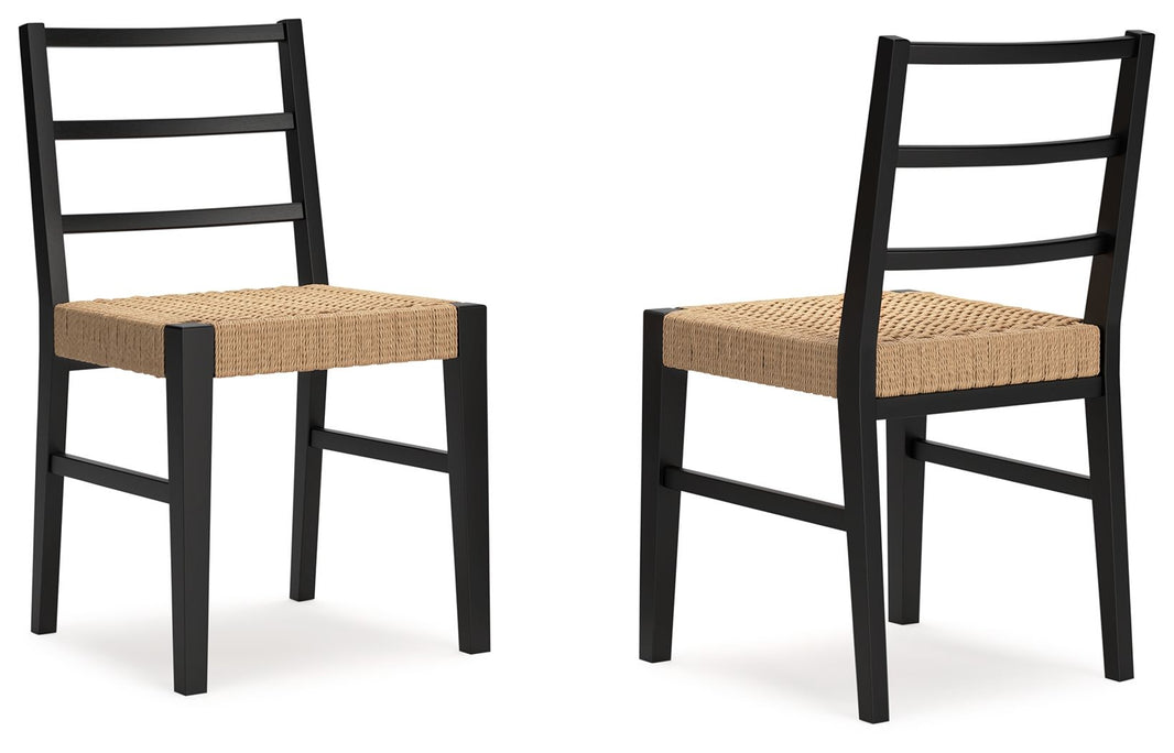 Isanti - Dining Room Side Chair (Set of 2) - Light Brown / Black, product view with solid wood
