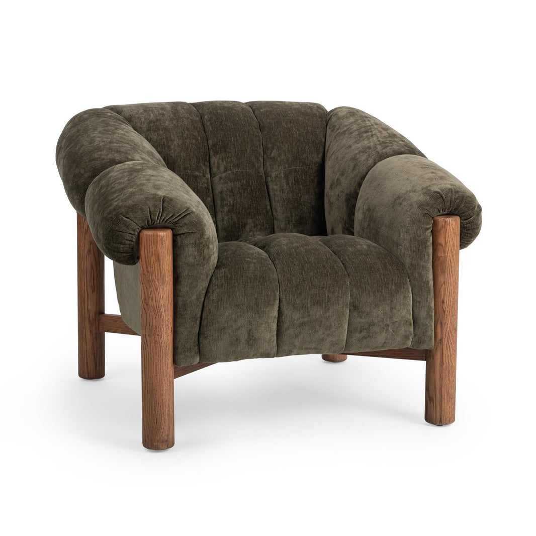 Sansa - Accent Chair - Olive Green, product view with polyester fabric