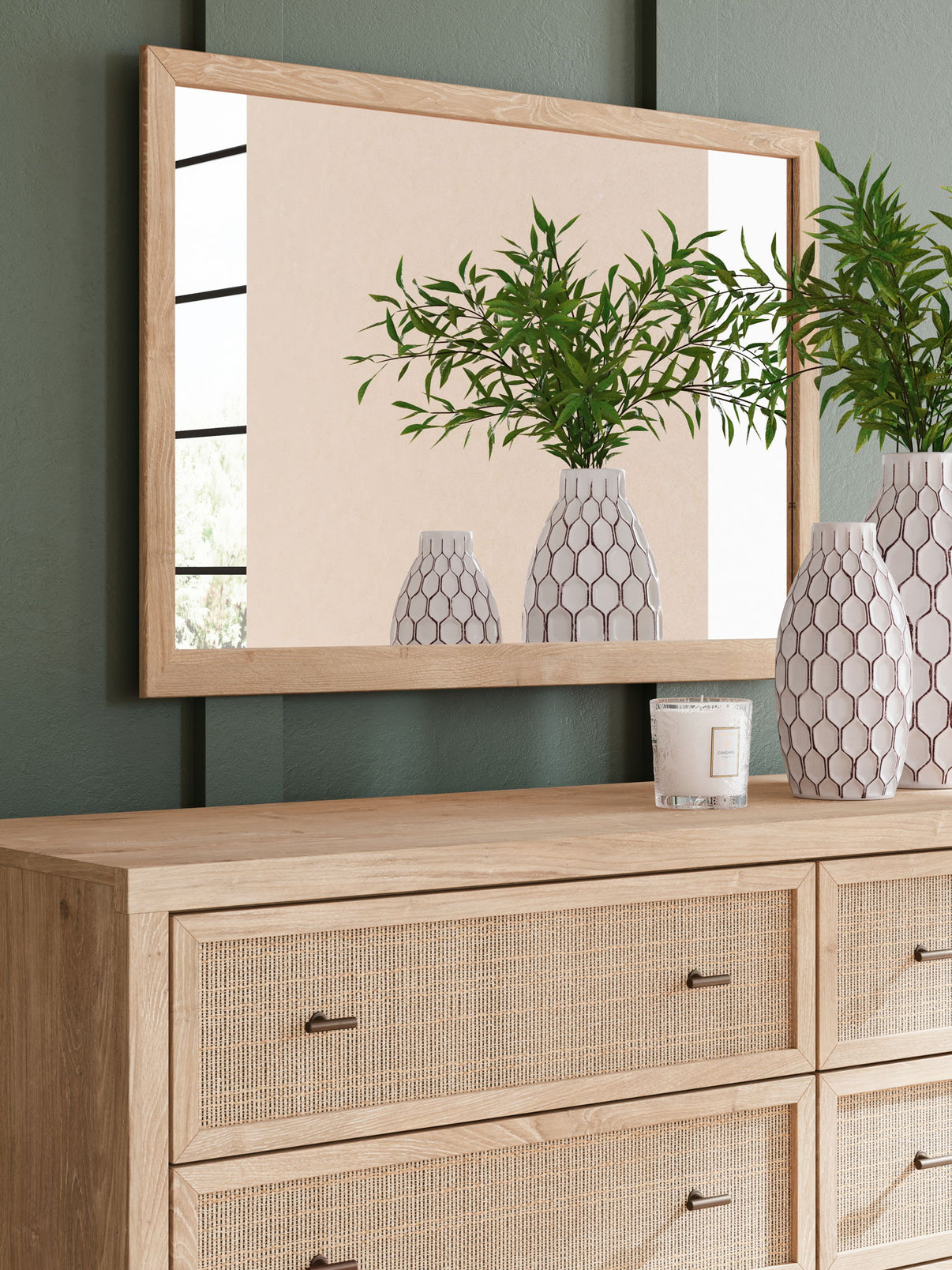 Cielden - Dresser And Mirror - Two-Tone, alternate view 8 with linen fabric