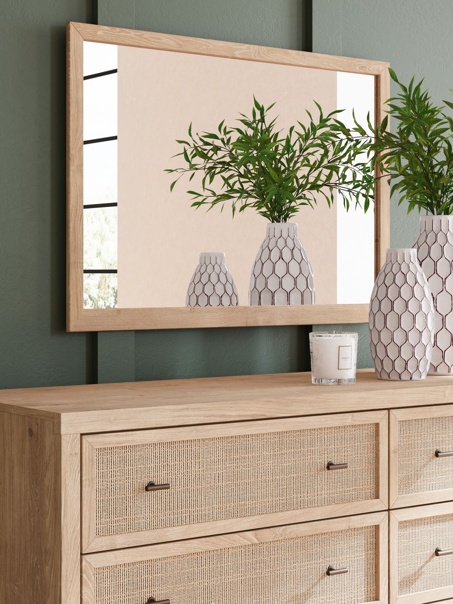 Cielden - Dresser And Mirror - Two-Tone, alternate view 8 with linen fabric