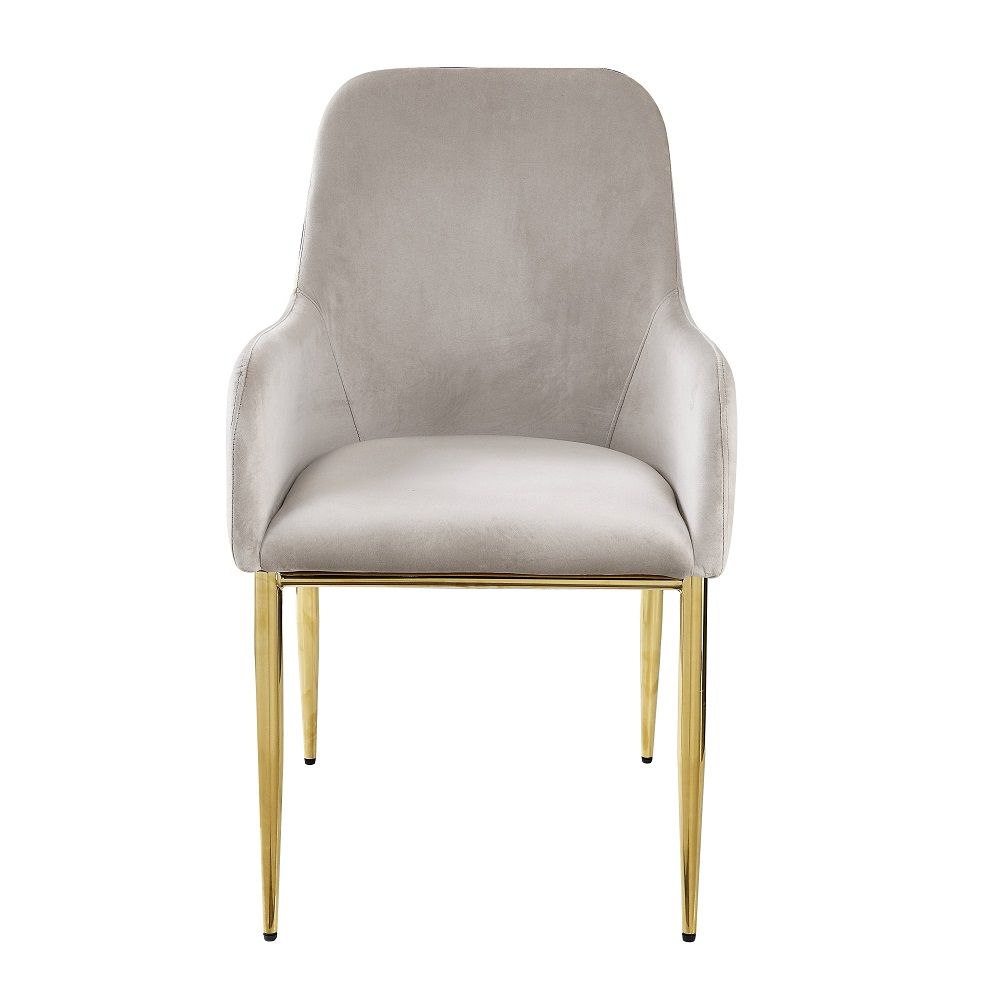 Barnard - Side Chair (Set of 2) - Gray Velvet & Mirrored Gold, alternate view 5