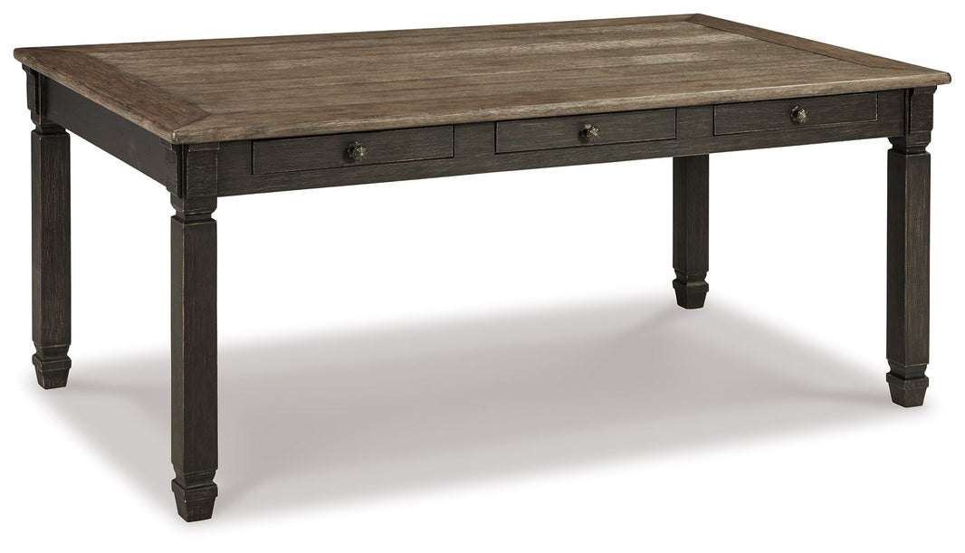 Tyler Creek - Rectangular Dining Room Table - Black / Gray, product view with engineered wood