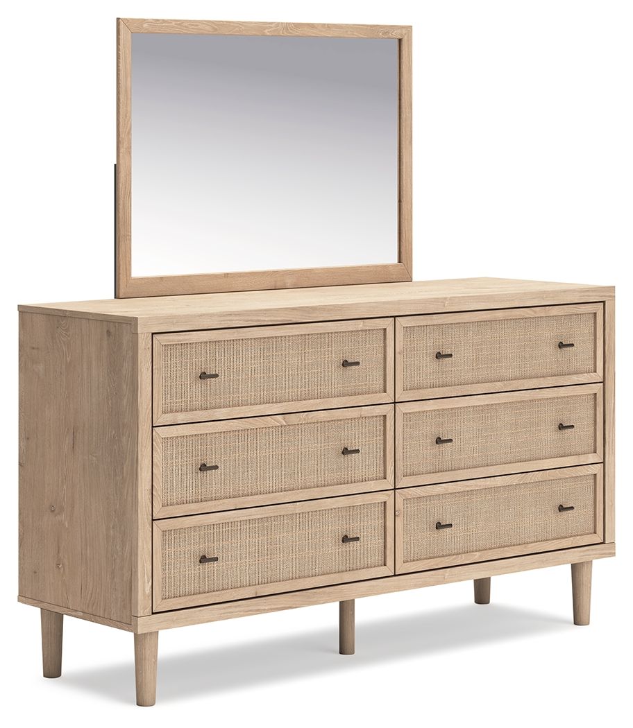 Cielden - Dresser And Mirror - Two-Tone, product view with linen fabric