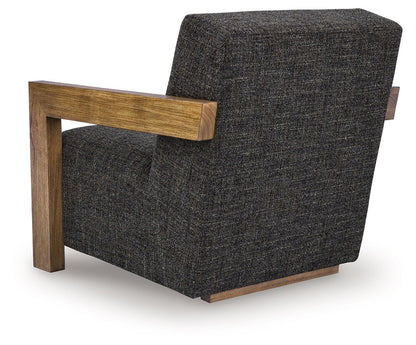 Dorney - Accent Chair - Charcoal / Brown, alternate view 6 with polyester fabric