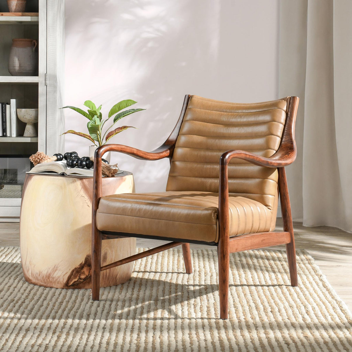 Kenneth - Club Chair - Adobe Tan, alternate view 5 with top-grain leather