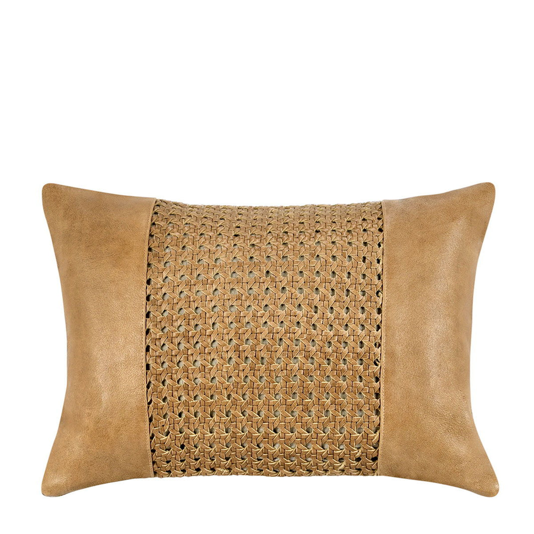 Toscano - Leather Pillow, alternate view 2 with genuine leather