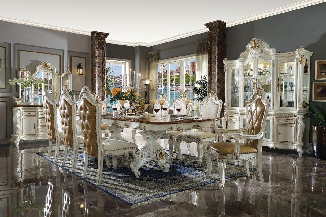 Picardy - 31" Dining Table - Antique Pearl & Cherry Oak, product view with wood construction
