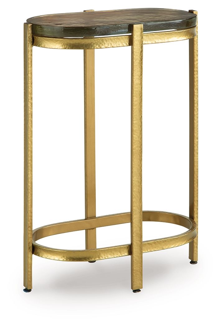 Porterville - Accent Table - Gold Finish, product view with glass