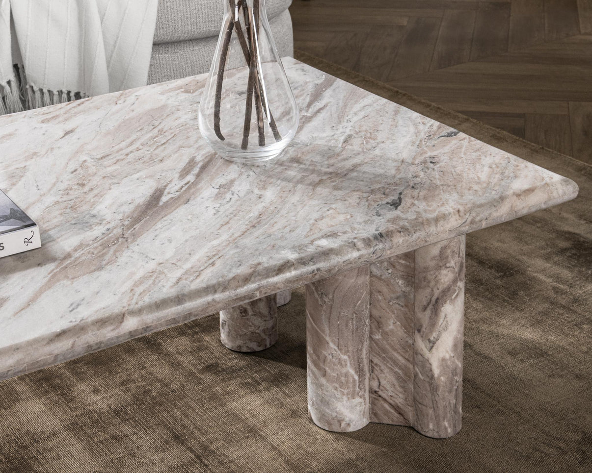 Bowman - Marble Rectangular Coffee Table - Rusty Gray, alternate view 9