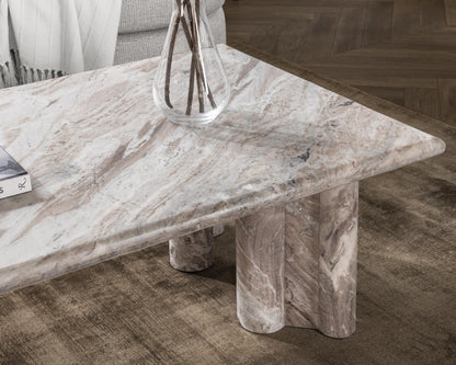 Bowman - Marble Rectangular Coffee Table - Rusty Gray, alternate view 9