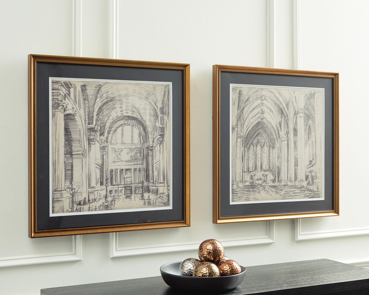 Downyard Wall Art Set (Set of 2) Black / Beige, gallery image 5
