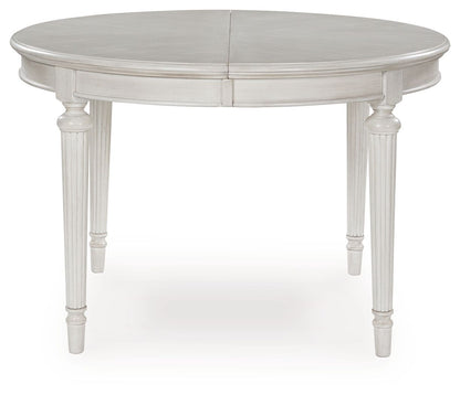 Montelaine - Oval Dining Room Extension Table - Antique White, alternate view 7 with wood construction