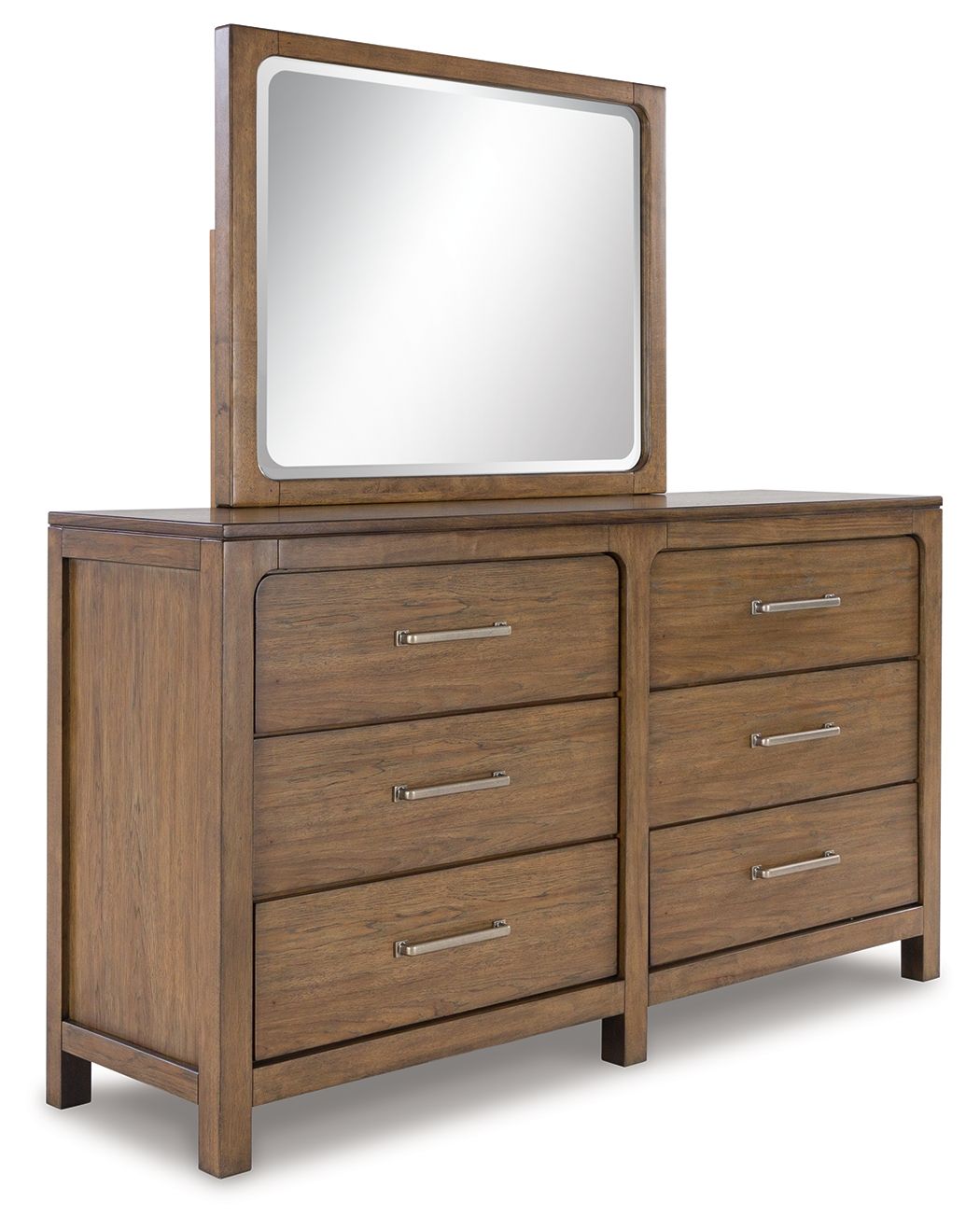 Cabalynn - Dresser And Mirror - Light Brown, product view with wood construction