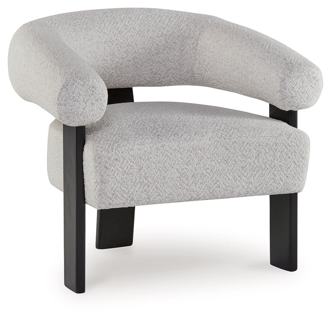 Dultish - Accent Chair - Snow, product view with polyester fabric