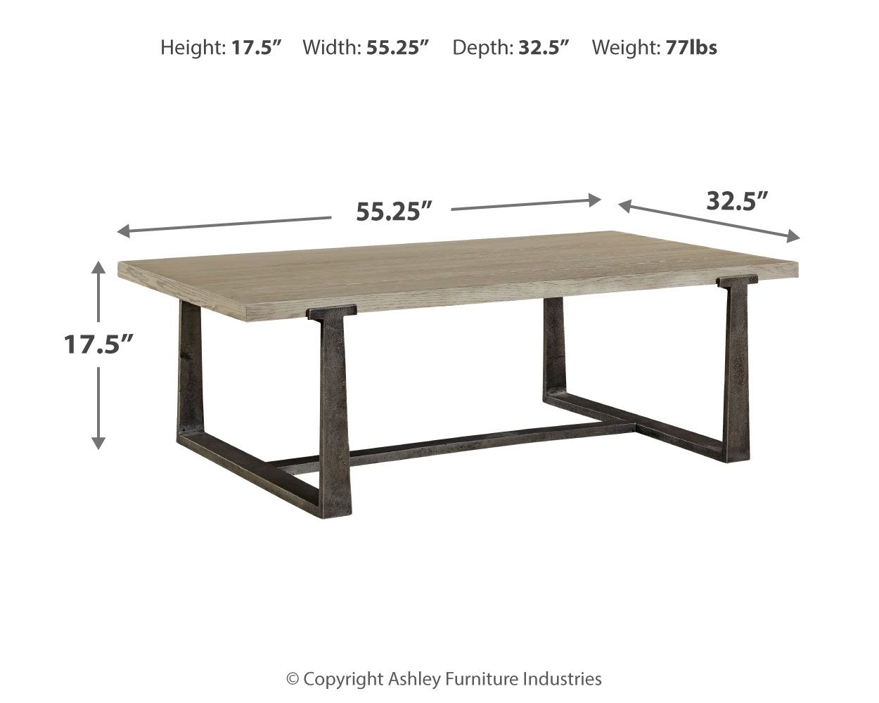Dalenville - Rectangular Cocktail Table - Gray, alternate view 8 with engineered wood