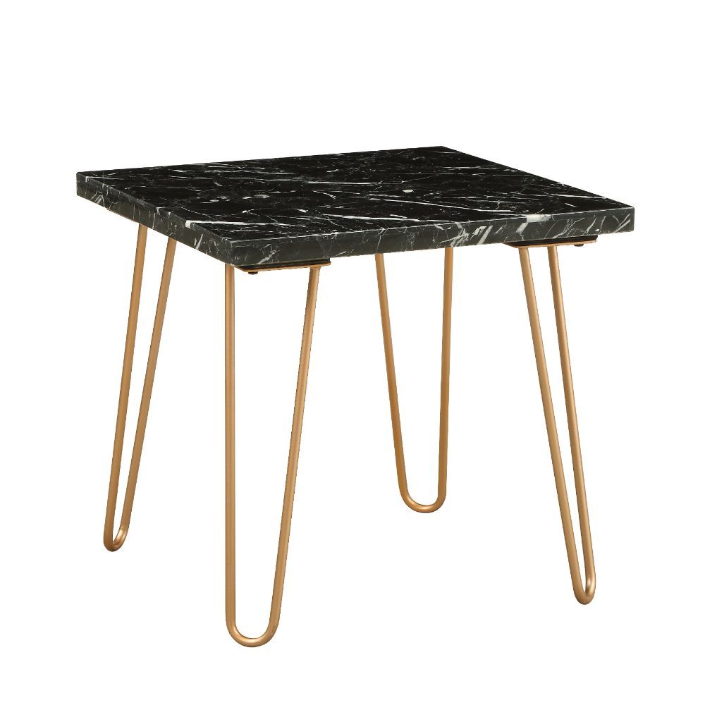 Telestis - End Table, alternate view 2 with marble