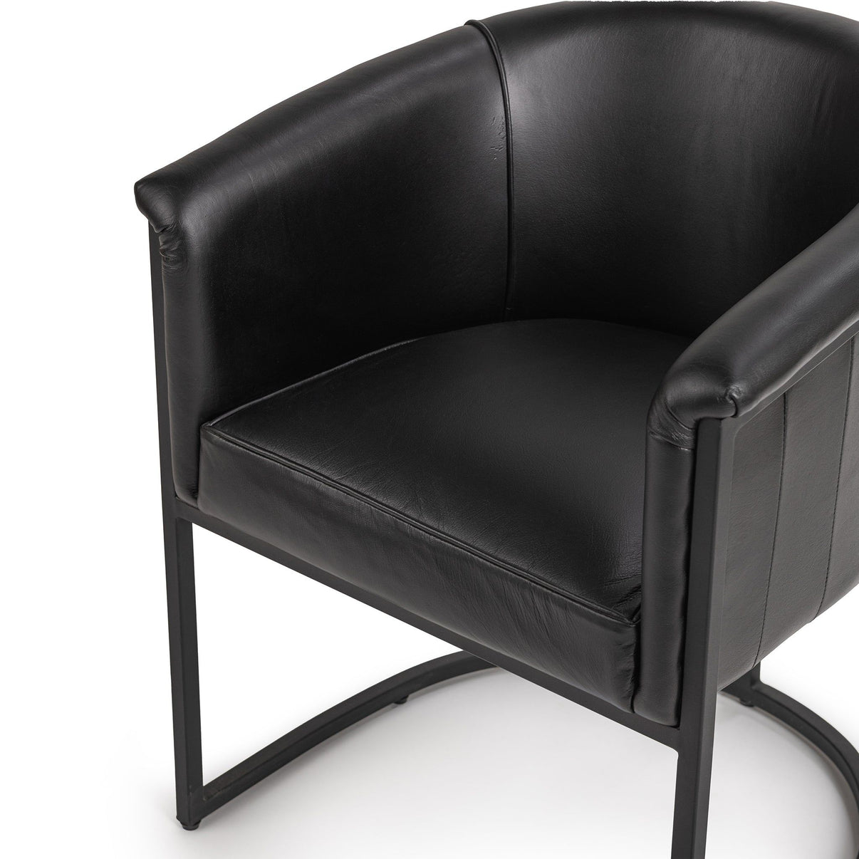 Hester - Dining Chair - Black, alternate view 7 with top-grain leather