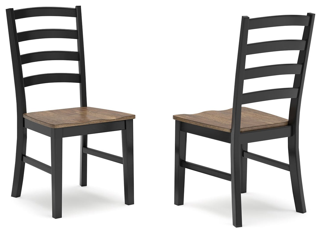 Wildenauer - Dining Room Side Chair (Set of 2) - Brown / Black, product view with solid wood