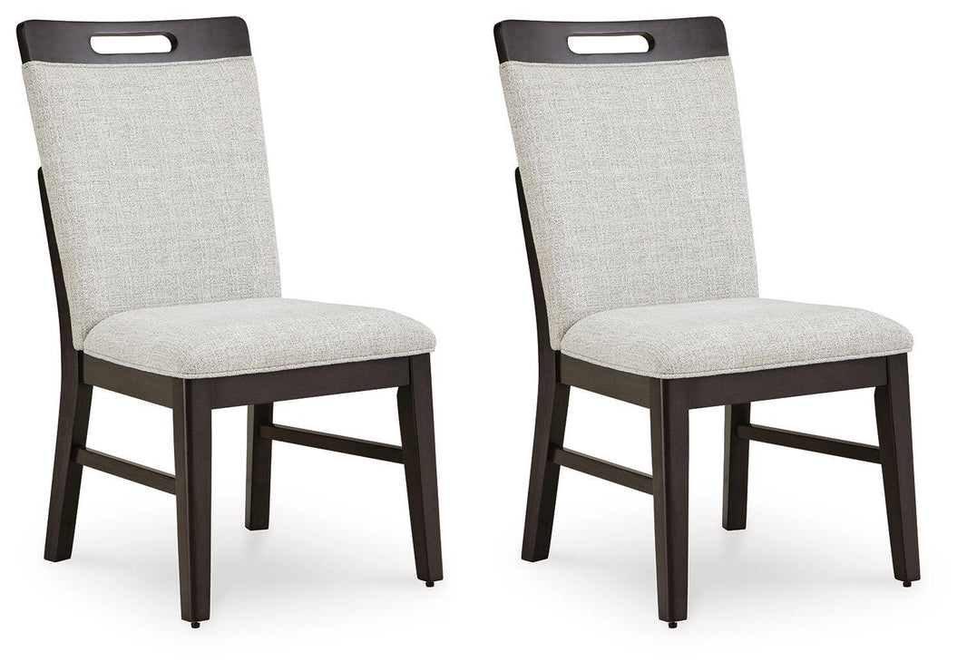 Neymorton - Dining Upholstered Side Chair (Set of 2) - Light Gray / Brown
