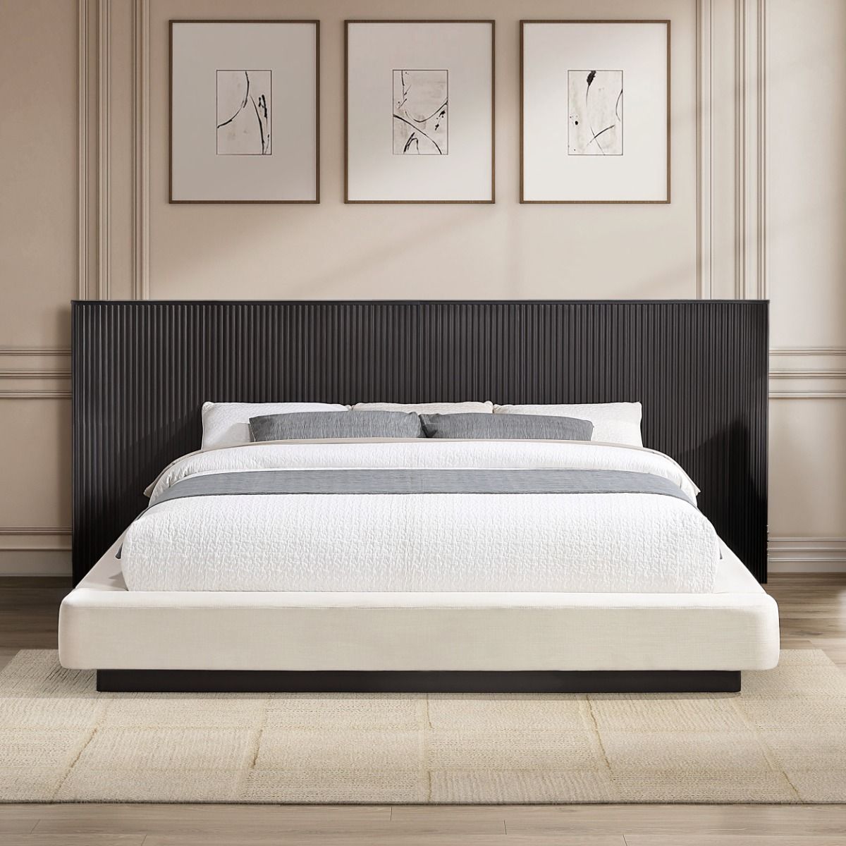 Clayten - Queen Bed - Beige / Espresso, alternate view 7 with metal
