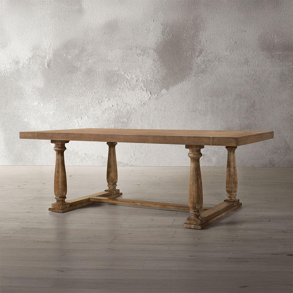 Bernard - Dining Table, product view with solid wood