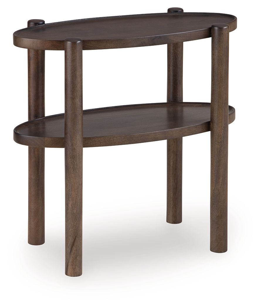 Wiattbury - Accent Table - Gray Brown, product view with wood construction