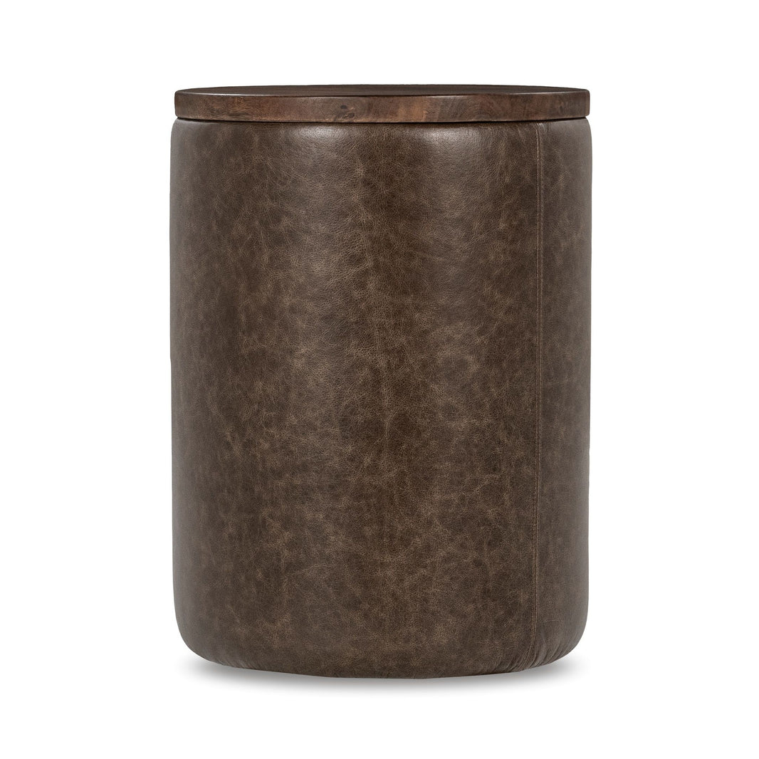 Andra - Accent Table, product view with top-grain leather