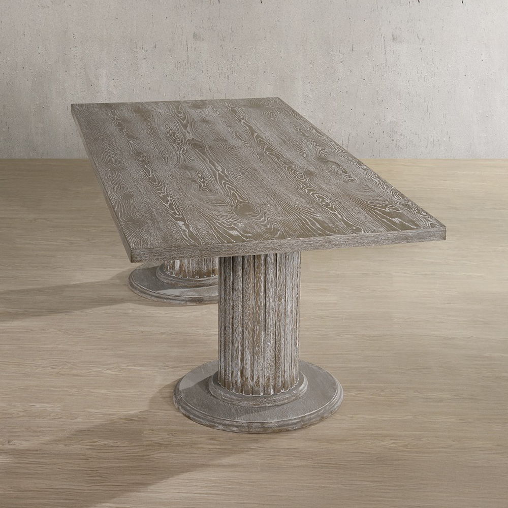 Gabrian - 31" Dining Table - Reclaimed Gray, product view with wood construction