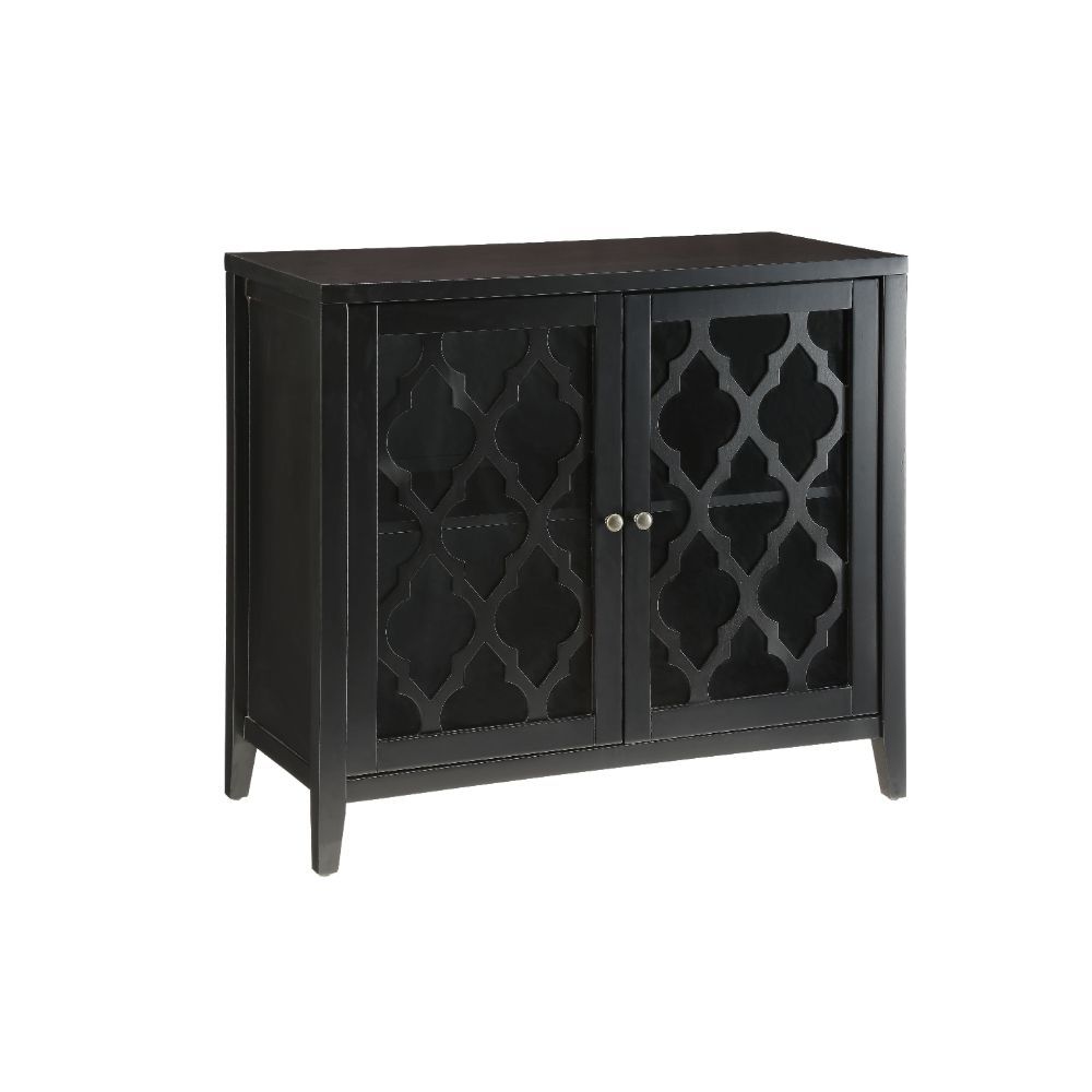 Ceara - Console Cabinet - Black, product view with wood construction