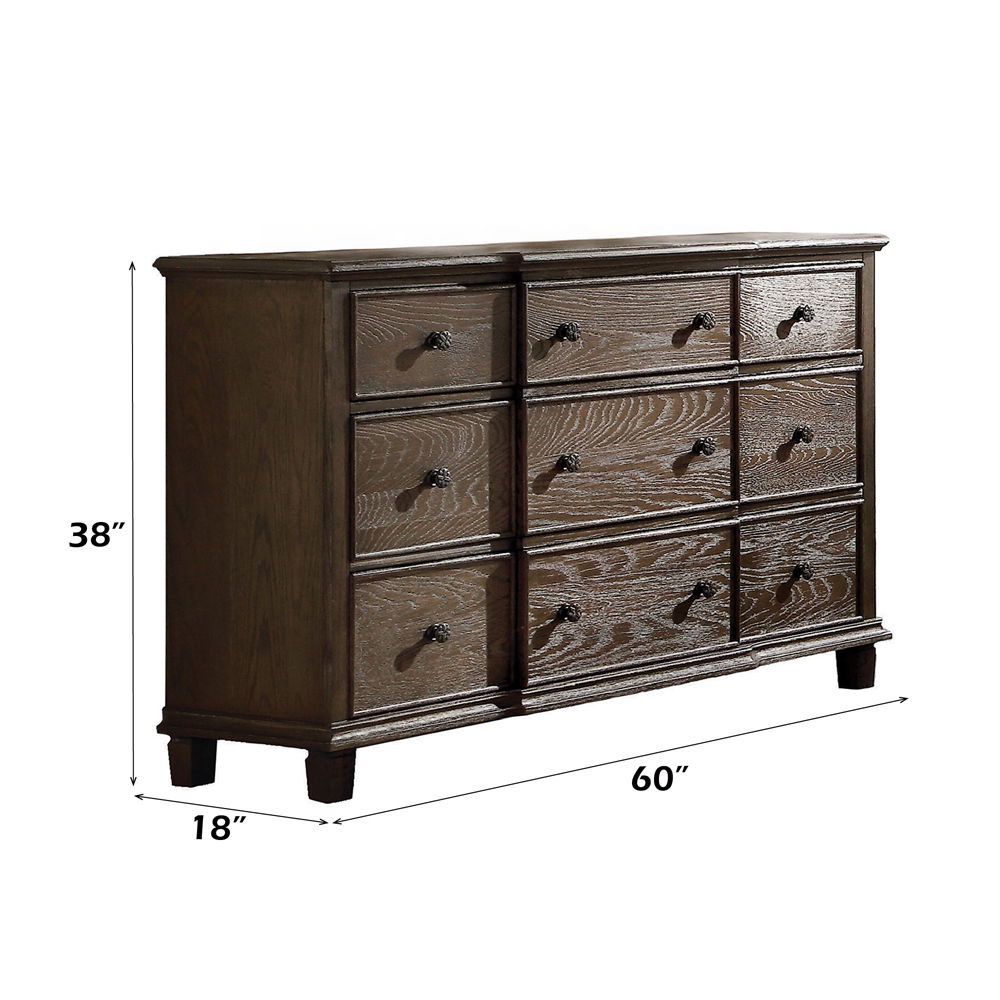 Baudouin - Dresser - Weathered Oak, alternate view 2 with wood construction