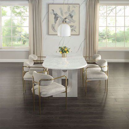 Zayn - Arm Chair (Set of 2) - Beige Chenille & Gold