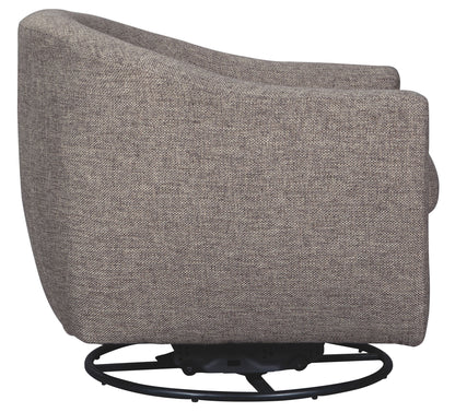 Upshur - Swivel Glider Accent Chair - Taupe, alternate view 8 with polyester fabric
