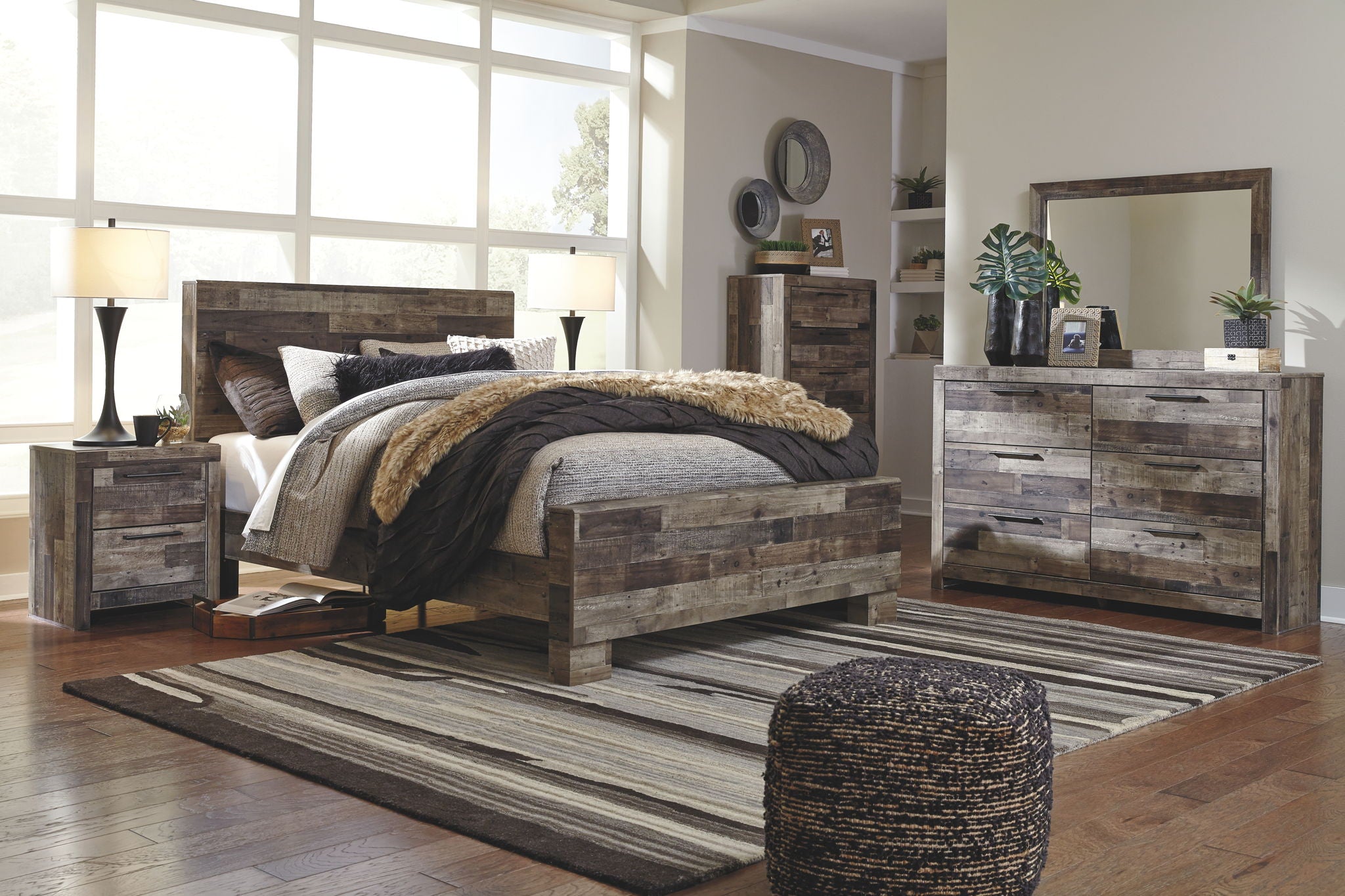Derekson - Panel Bed, alternate view 52 with wood construction